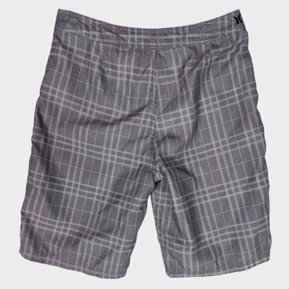 Hurley Mens Size 28 Gray Plaid Board Shorts Polyester - Picture 6 of 10